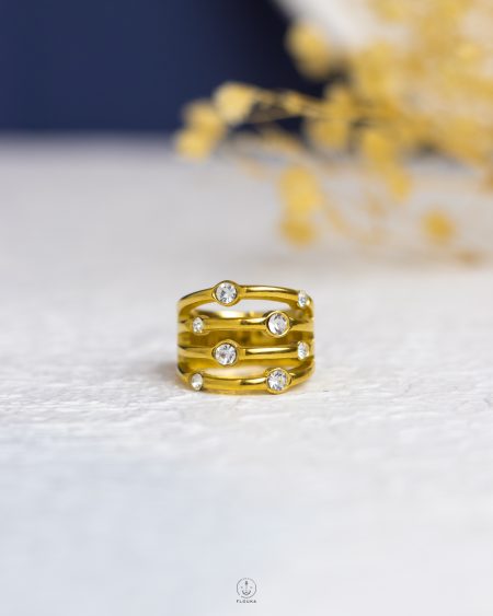 mix layer gold struas ring