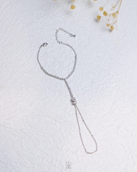 silver letter S tennis hand chain bracelet