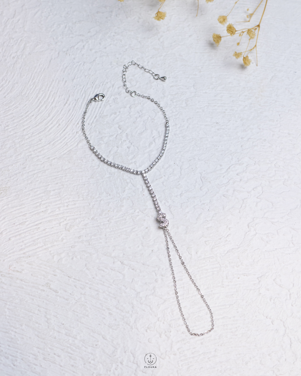 1760392663_b1129.jpg silver letter S tennis hand chain bracelet