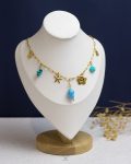 colorfull seashell gold necklace