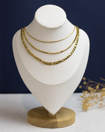 triple layer gold mouse & figaro necklace