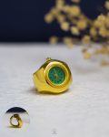 gold & green blue rolex watch ring