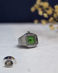 silver & ment green bozhi watch ring