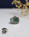 silver & green bozhi watch ring