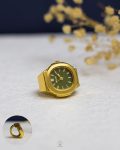 gold & green patek philippe watch ring