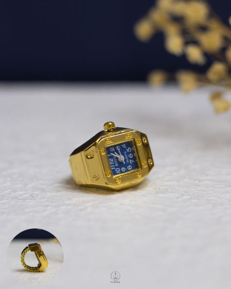 gold & blue bozhi watch ring
