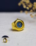 gold & blue rolex watch ring