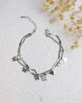 double layer silver butterfly snake bracelet