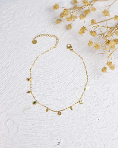 white struas gold wing ankelet