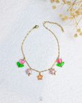 colorful acrylic charms gold ankelet