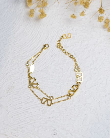 double layer gold valentino bracelet