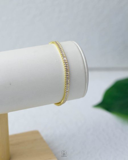 tiny wide gold tennis bracelet