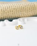 tiny white struas gold XP earring