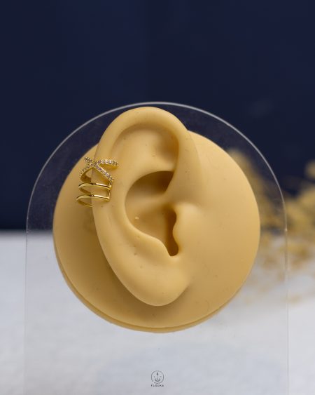 many layer struas gold cuff earring