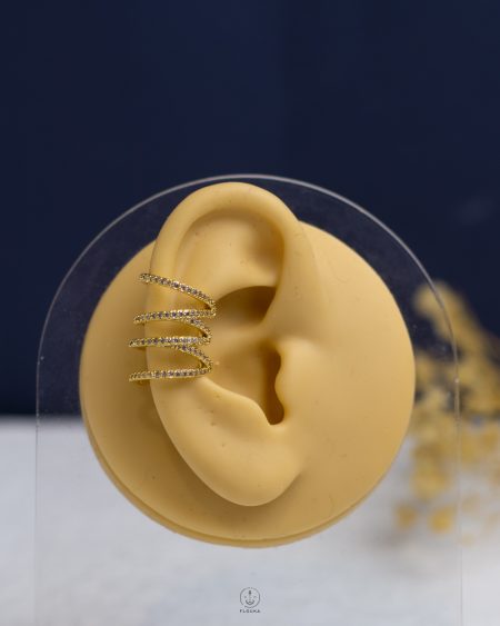 many layer struas gold cuff earring