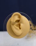 triple layer gold cuff earring