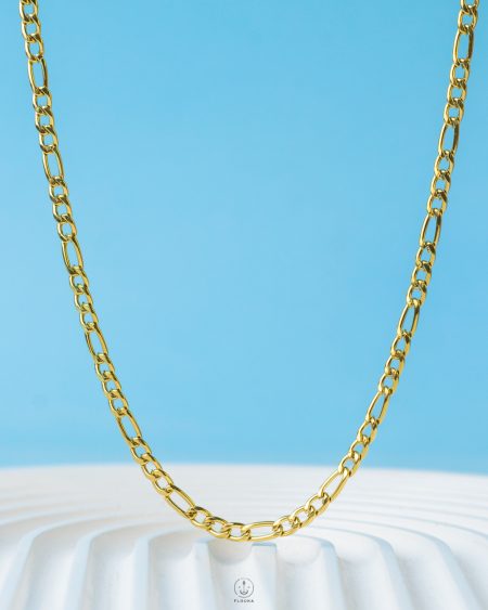 tiny gold figaro necklace