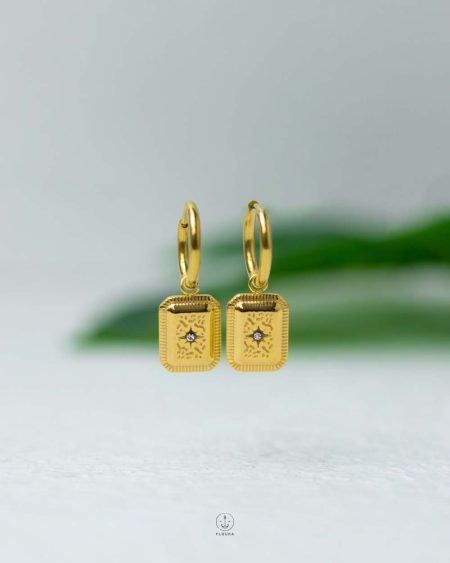 gold space star earring