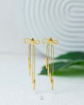 gold tie earrings