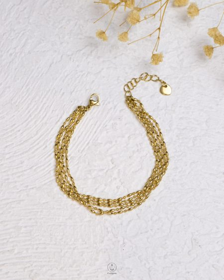 basic five layer gold bracelet