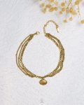 triple layer gold seashell anklet