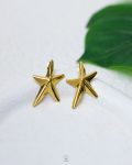 gold seastar earrings