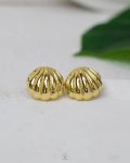 gold ccb seashell earring