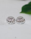 silver ccb seashell earring