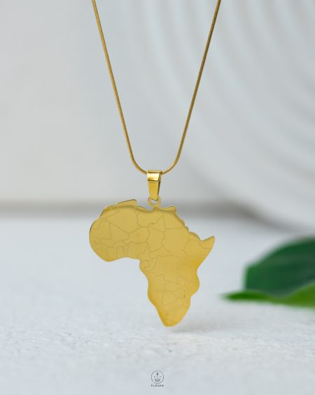 gold world map mouse necklace