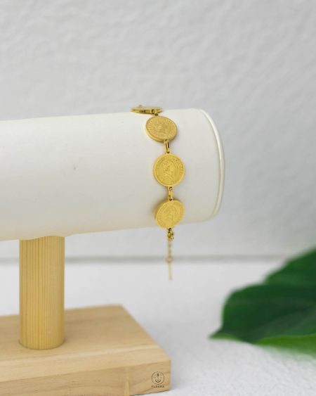 gold chains coin bracelet