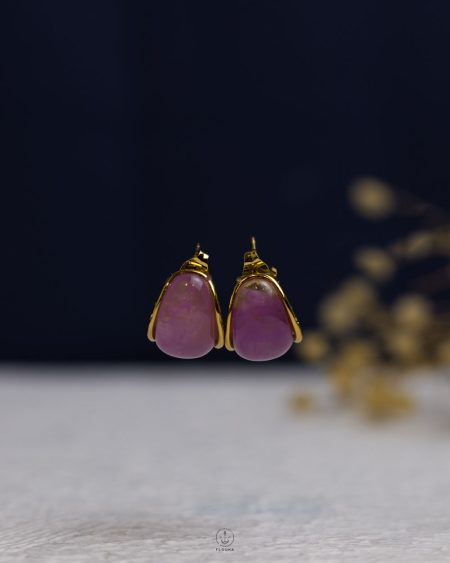 mix gold & purple acrylic earring
