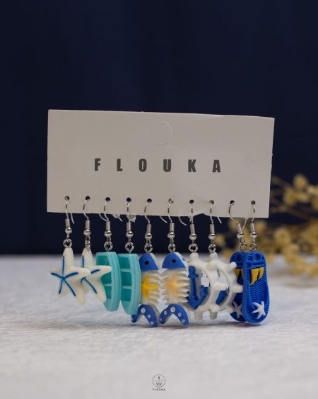 sea charms silver earring