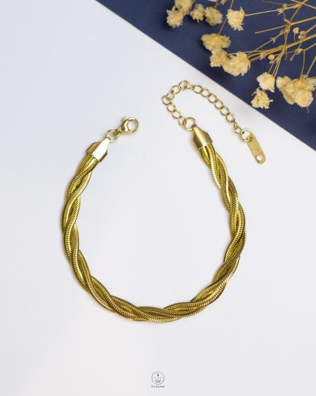 double layer gold snake bracelet