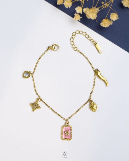 gold charms bracelet