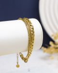 triple layer gold mouse & figaro bracelet