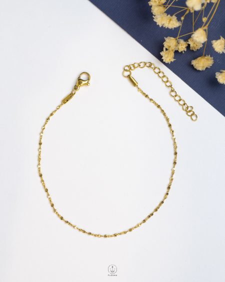 tiny gold basic anklet