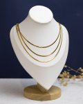 triple layer gold snake necklace