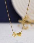 gold litter N heart necklace