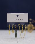 gold plated blue struas earrings set