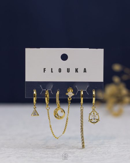 gold plated struas earrings set