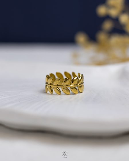 gold leafs ring