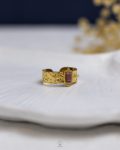 free size gold & pink ring