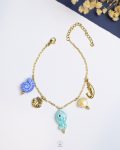 colorful acrylic charms gold bracelet