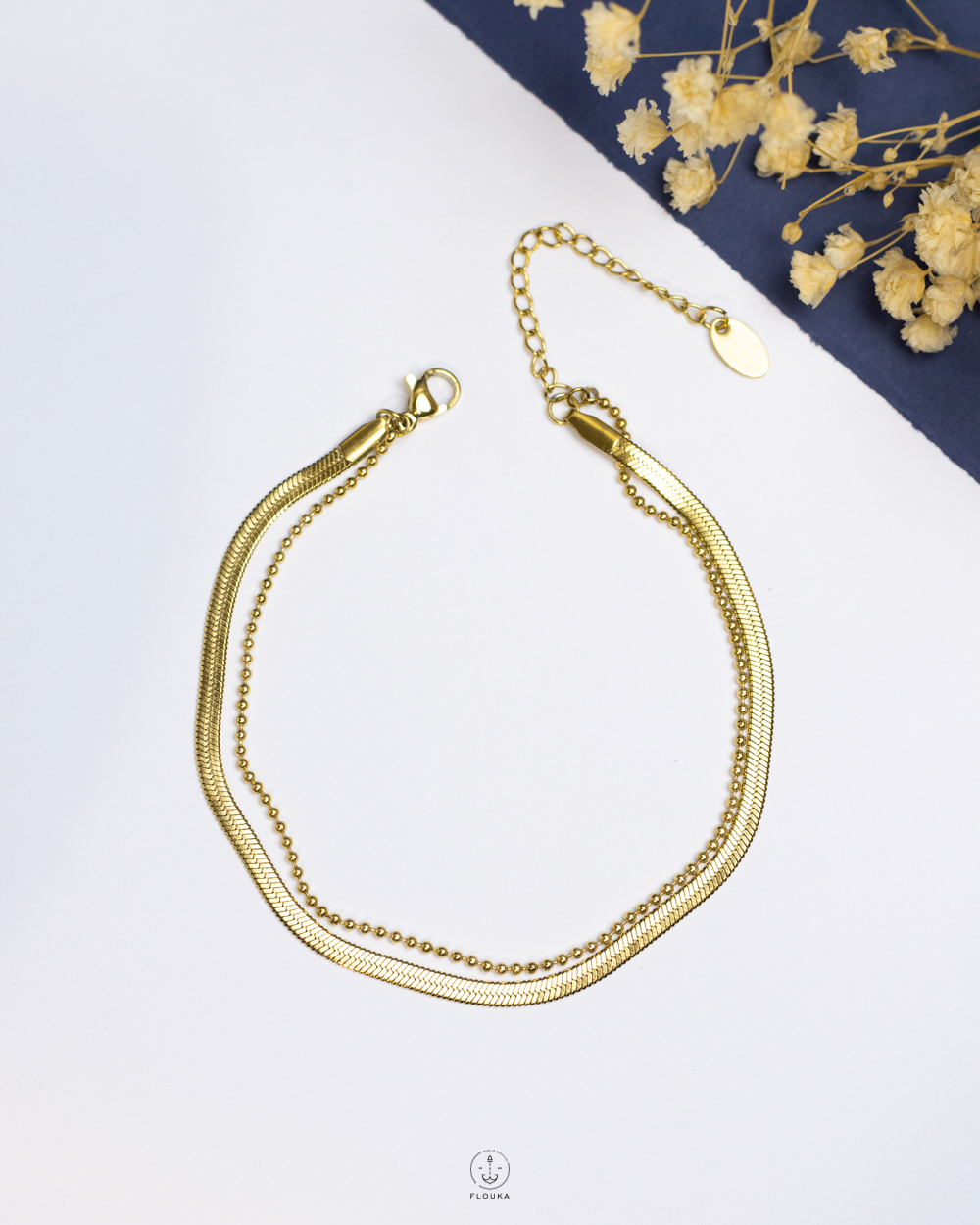 1762821126_b1167.jpg double layer gold snake & balls bracelet