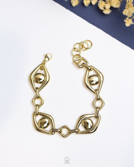 many gold eye bracelet