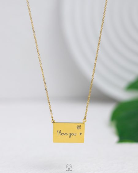 gold message necklace