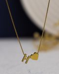 gold litter H heart necklace