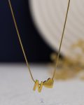 gold litter N heart necklace