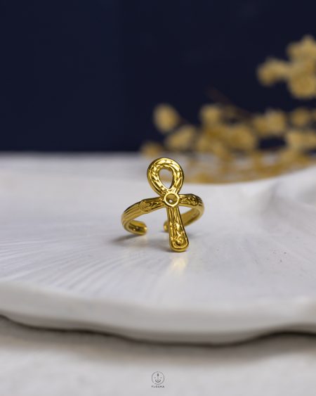 free gold pharonic keylife ring