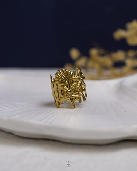 wide gold seastar ring